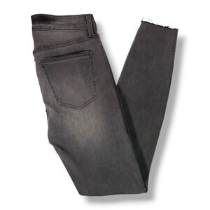 NWOT Pistola Audrey Distressed Mid Rise Skinny Denim Jeans Sz 27x28 Lisbon Black